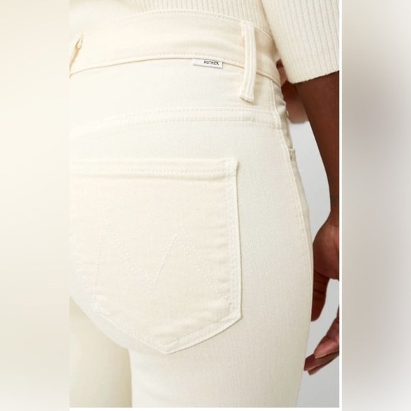 Mother Denim High‎ Waisted Rascal Ankle Fray Eggnog Jeans Stretch Classic - Picture 5 of 13